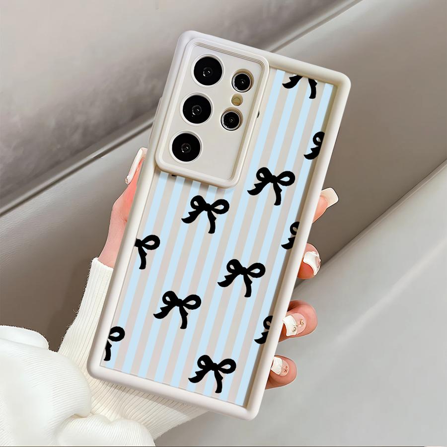 Чехол для Samsung Galaxy S26 Ultra S24 Plus S25 S25 Edge S22 S23 FE S21 S20FE S24Ultra Чехол для телефона Модный Полосатый Бант