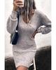Azura Exchange V Neck Bodycon Sweater Dress