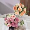 Artificial Flowers Decor 7 Heads Silk Peony Rose Hydrangea Bouquet Home Christmas Party Decorations Wedding Bride Fake Flowers