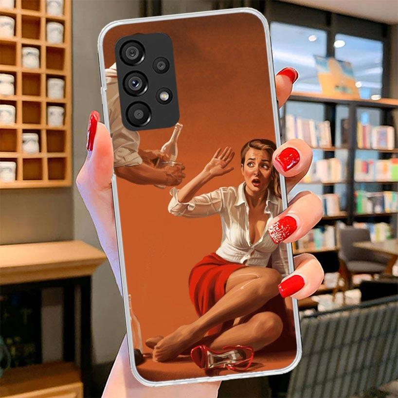 Сексуальная Пин-ап Девушка Винтажный Чехол для Телефона Для Samsung Galaxy A17 A37 A57 A16 A26 A36 A56 A15 A25 A35 A55 A14 A24 A34 A54 A13 A23 A33 A