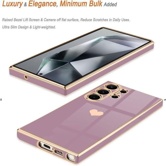 Case - BOOLING - for Samsung Galaxy S25 Ultra - Soft Silicone - Heart Pattern - 2 Tempered Glasses