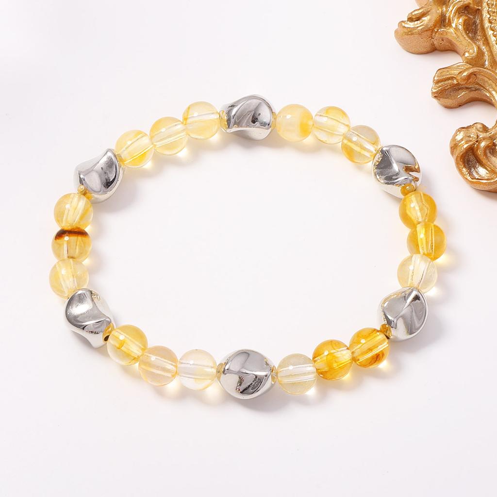 Personalized splicing atmosphere, red beads and citrine stacked bracelets, light luxury, simple style, holiday travel versatile women's models