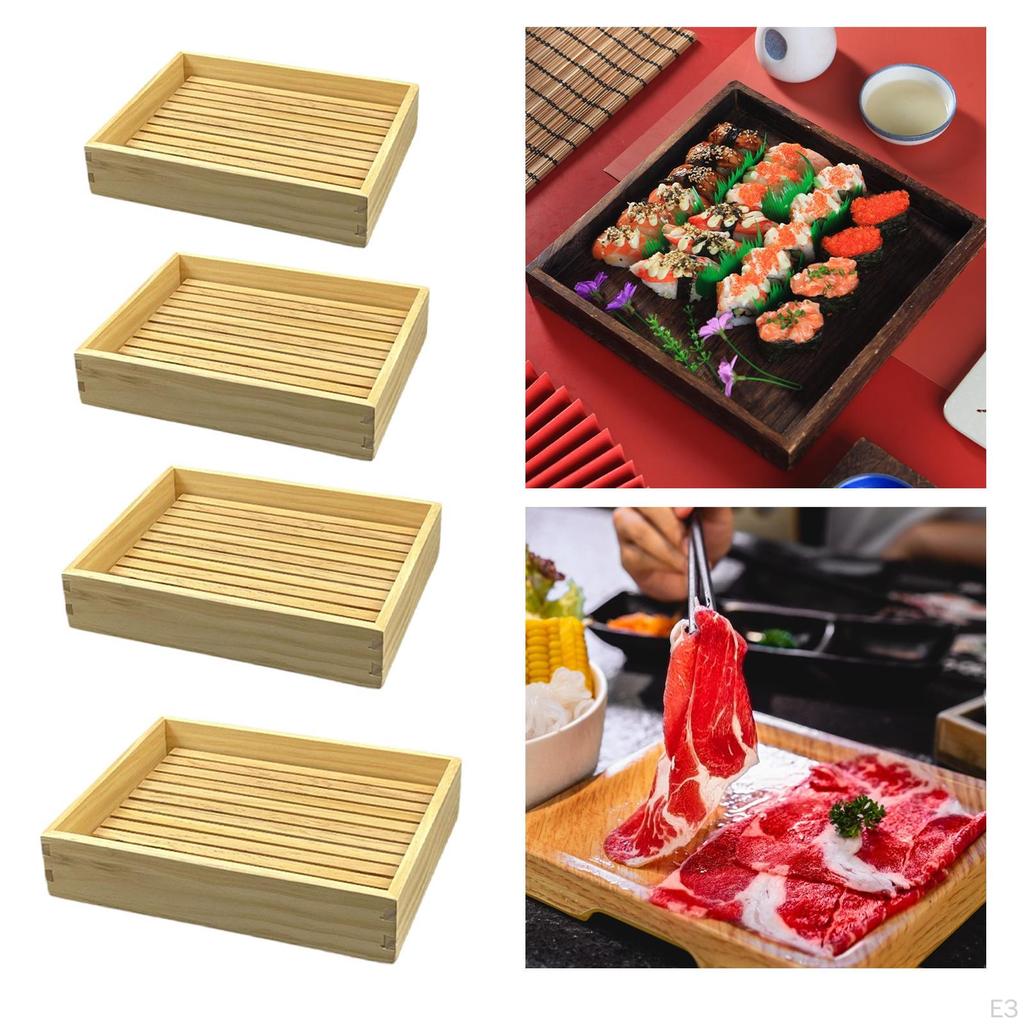 Wood Bread Board Bakery Cake Tray Cutting Removable Crumb Catcher with Holder Breakfast