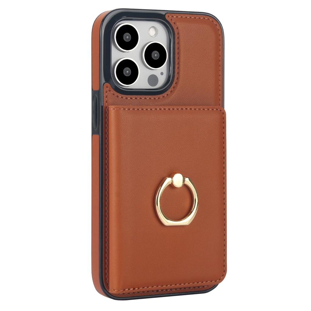Wallet Case with Card Holder, 360° Rotation Ring Kickstand Magnetic Clasp for iPhone 16 15 14 13 12 11 Pro Max SE XR XS Max