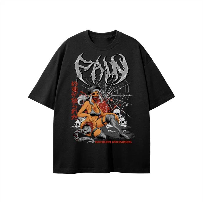 Black Broken Terror Anime Grunge Art Retro Style Summer Casual TShirt Unisexs and Womens Luxury Brand Top 2026 New Art