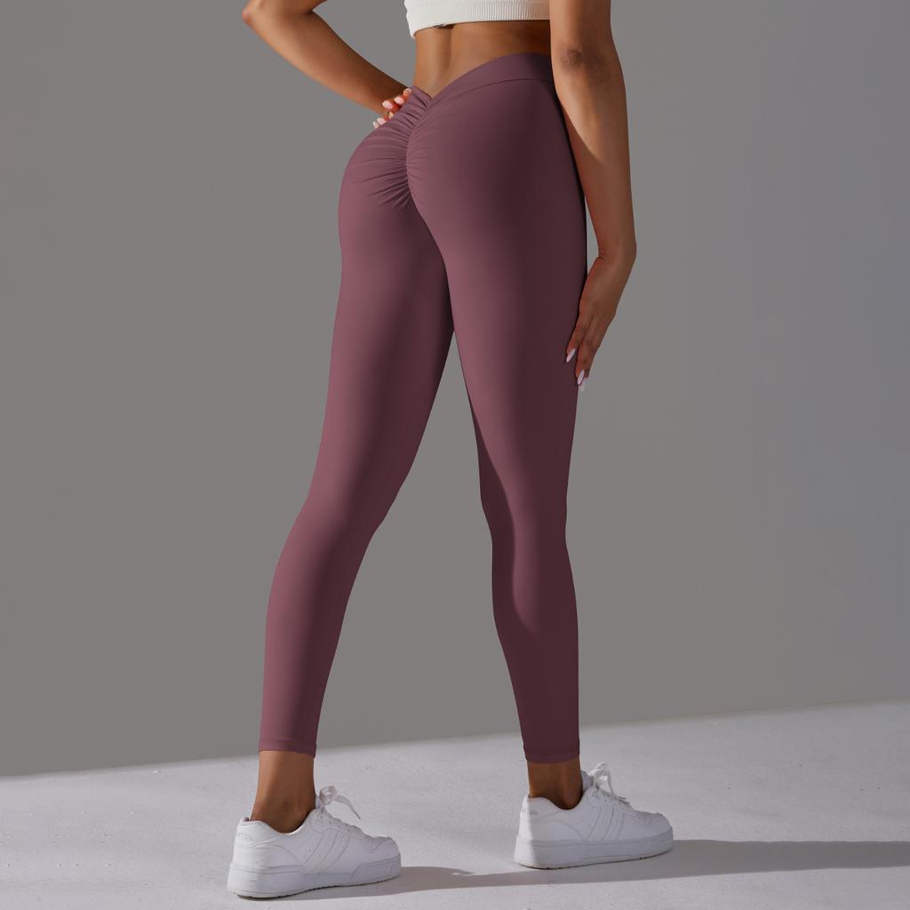 New Style Of Tight Yoga Pants With No Awkward Lines, Featuring A Curvy Buttocks And A Cinched Abdomen, And A V-Waist Brushed Workout Pants For Women