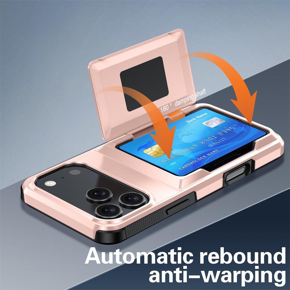 Кошелек-чехол для iPhone 17 Pro Max со слотом для карт и откидной подставкой - Подходит для Apple 16, 14, 15; Трансграничный ударопрочный дизайн