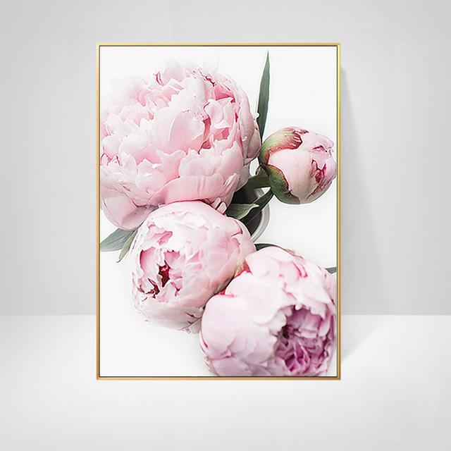 Pink Peony Canvas Painting Poster and Print Flower Letter Quote Nordic Wall Art Floral Picture Bedroom Decor Home Decoration Art