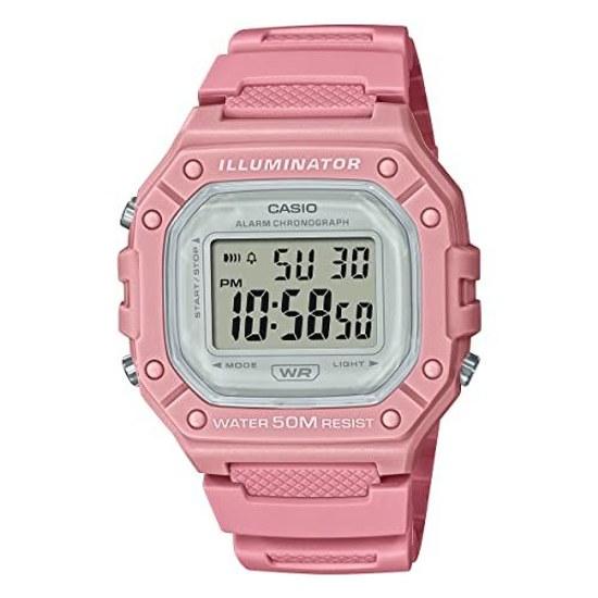 CASIO Стандартные цифровые наручные часы W-218HC-4AV Мужские Женские Дешевые Chipukashi Розово-розовые Зарубежная модель