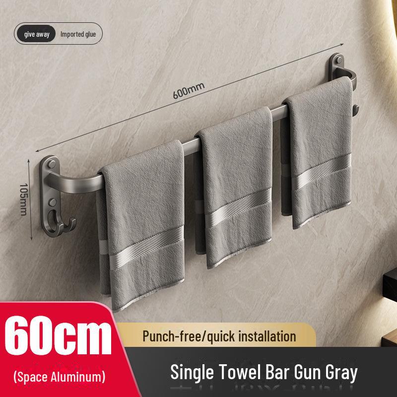 Алюминиевая настенная вешалка для полотенец без отверстий и полка для хранения вещей для кухни и ванной комнаты
