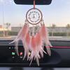 Home Decoration Crystal Stone Car Pendant Exquisite Car Decoration Feather Dreamcatcher Wind Chime Rearview Mirror Car Jewelry
