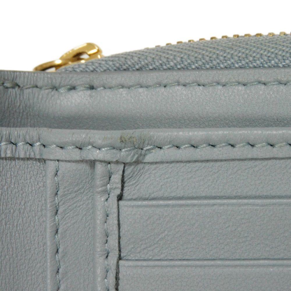 Подержанный кошелек Caro Scarlet (S5032UWHC_M81B) 7941 Текущий логотип CD Вышитый двустворчатый Cannage Небесно-голубой (10656) из Японии