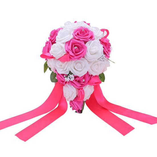 1 букет со стразами, искусственные розы, цветочный сад, свадебный декор для сцены и вечеринки