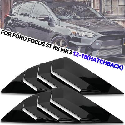 2 шт. Для Ford Focus ST RS MK3 2012-2018 Хэтчбек Жалюзи на заднее стекло Автомобильные шторки Боковые жалюзи на воздухозаборники Вентиляционные ABS Аксессуары Стиль