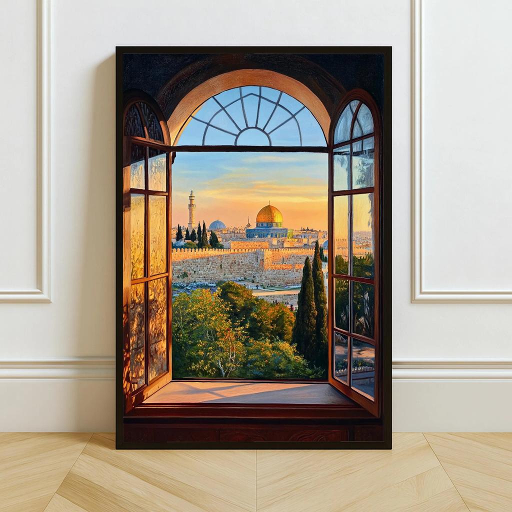 Islamic Mosque Kaaba Canvas Poster Watercolor Muslim Scripture Canvas Paint Print Modern Picture Living Room Home Decor Cuadros