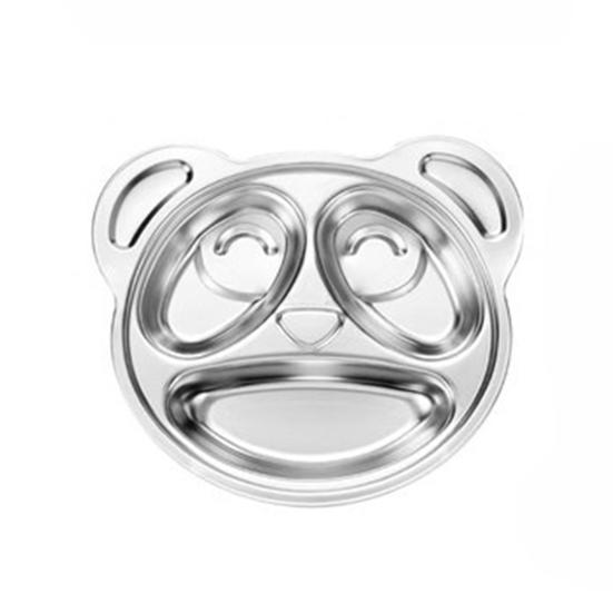 Обеденная тарелка из нержавеющей стали для детей, мультяшный дизайн, разделенный поднос, пищевой безопасный, прочный детский отсек, сервировочные блюда для закусок