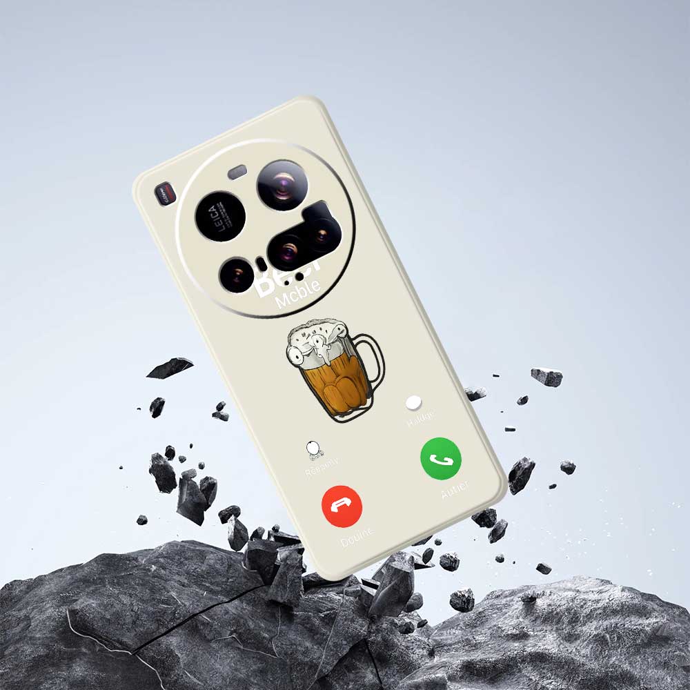 For Xiaomi 15 Ultra Case Beer Pattern Printing Straight Edge TPU Phone Back Cover