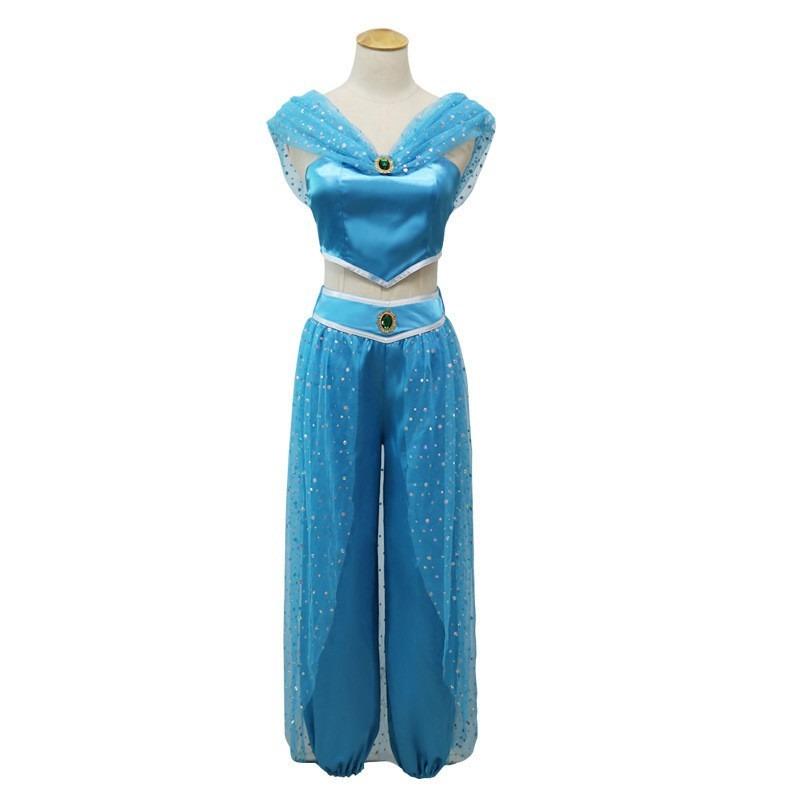 One Thousand and One Nights Search Banner Magic Lamp Princess Jasmine Adult Blue Suit Stage Performance Costume