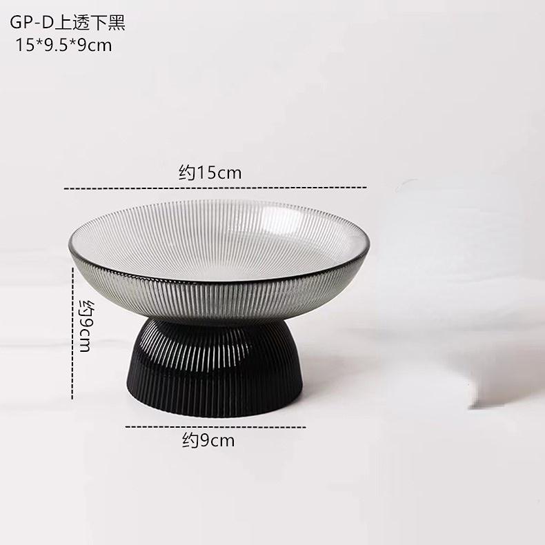 Креативная полосатая стеклянная фруктовая тарелка десертная овсяная салатница украшение для гостиной прозрачная тарелка для хранения конфет и орехов декор