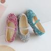 Spring New Girls Princess Shoes 2024 Sequin Children Performance Shoes Shallow Breathable Kids Ballet Flats Fashion Girls Shoes