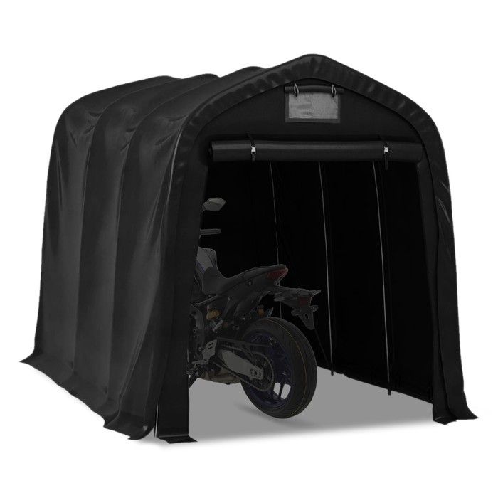 Garage tente moto MG1 PVC 550 g noir 1,6 x 2,5 x 1,95 m - structure acier galvanisé Ø32 mm