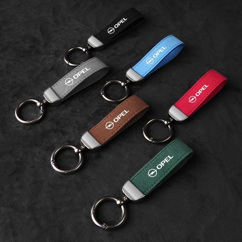 Suede Leather Car Keychain Key Chain Ring Pendant Keyring For Opel Astra GTC Insignia Antara J Meriva Zafira Vectra Mokka Corsa