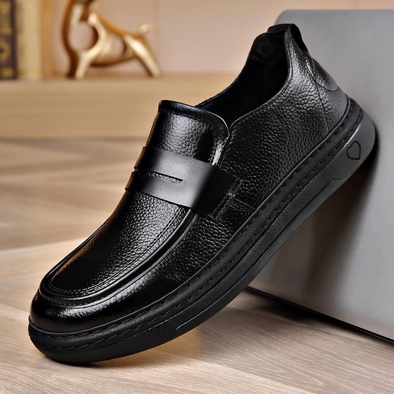 All-match Men Casual Loafers High Quality Leather Walking Shoes Luxury Brand Handmade Men's Business Flats Mens Slip On Shoes