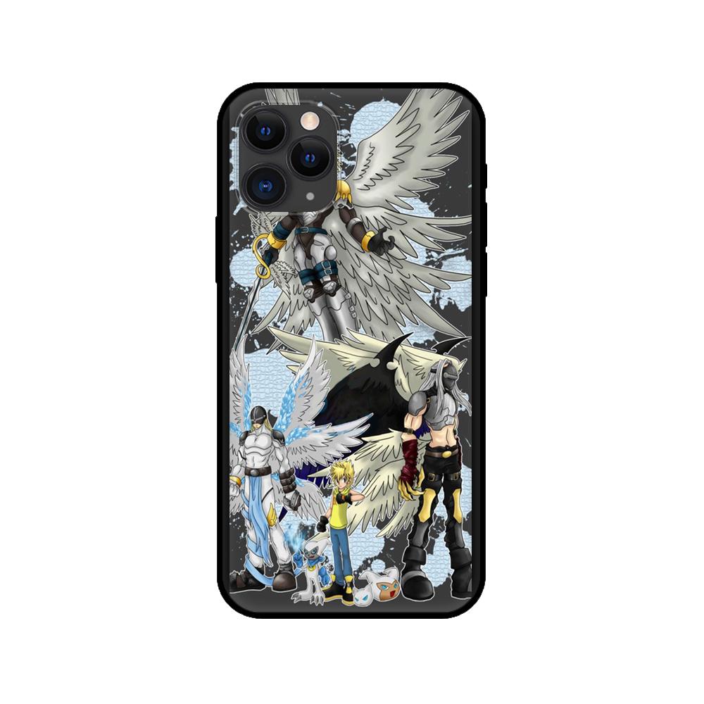 Черный чехол из ТПУ для iPhone 5 5S SE 2020 6 6S 7 8 plus x 10 XR XS 11 12 mini pro MAX задняя крышка японского аниме Digimon