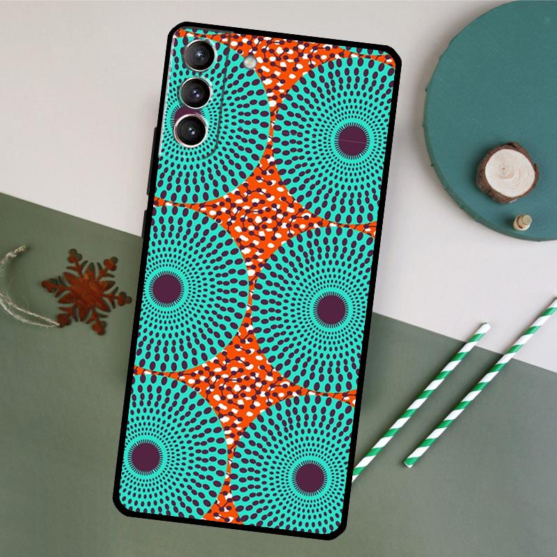 African Wax Print Case For Samsung Galaxy S23 S22 Ultra S20 S21 FE S8 S9 S10 Plus Note 10 20 Ultra Back Cover