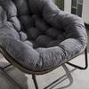 Outdoor Rattan Rocking Chair, Padded Seat Swing with Backrest for Front Entrance, Living Room, Patio, Garden