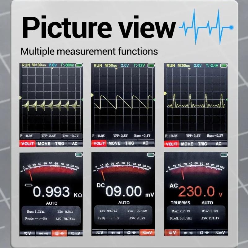 2026 ANENG AOS12 Intelligent 2in1 Oscilloscope Multimeter 5MHz 48MSa/s High Precision Portable Multifunction Measuring Test Tool with Digital Display