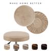 Premium Silver Fox Velvet Round Stool Cover Elastic Universal Bar Seat Cover Slip Resistant Protective Chair Slipcover