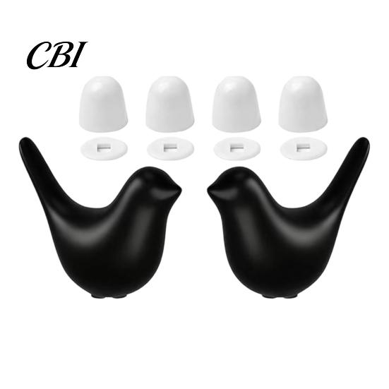 Decorative Ceramic Toilet Accessory 2PCS Bird Screw Covers, Bolt Caps, Modern Anti Slip Cover Style Universal Fit Caps for Home Bathroom Renovation