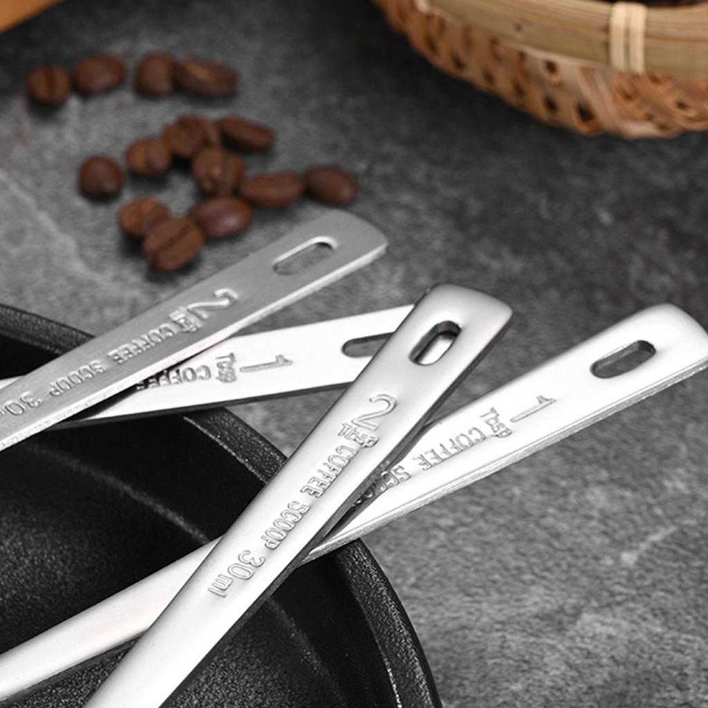 2PCS 304Stainless Steel Tablespoon Measuring Spoon with Long Handle Measuring Utensils for Grinding Coffee and Baking