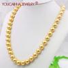 10mm Round Gold Color Pearl Shell Necklace Women Girls Hand Made Jewelry Making Design Fashion Accessory Gifts for Girls Mother