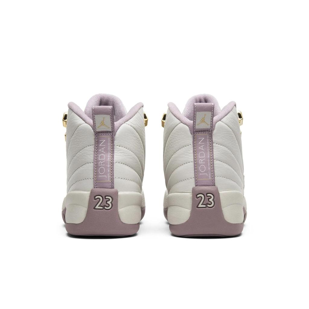 Air Jordan 12 Retro GG 'Plum ' (Unisex) Light Bone / Mettalic Gold Star / Plum Kids' Basketball Shoes 845028 025