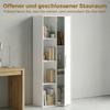 4-Tier Bookshelf with Adjustable Shelves, Shelf with Cabinet and Doors for Living Room, Study, White
