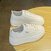 Thick-soled Heightening Little White Shoes Women's 2025 Spring New Muffin Women's Shoes Lightweight and Versatile Casual Sports Leather Board Shoes