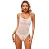 Womens Glossy Sling Bodysuit Adjustable Strap See Through Lingerie Stretchy High Cut Bodycon Lingerie