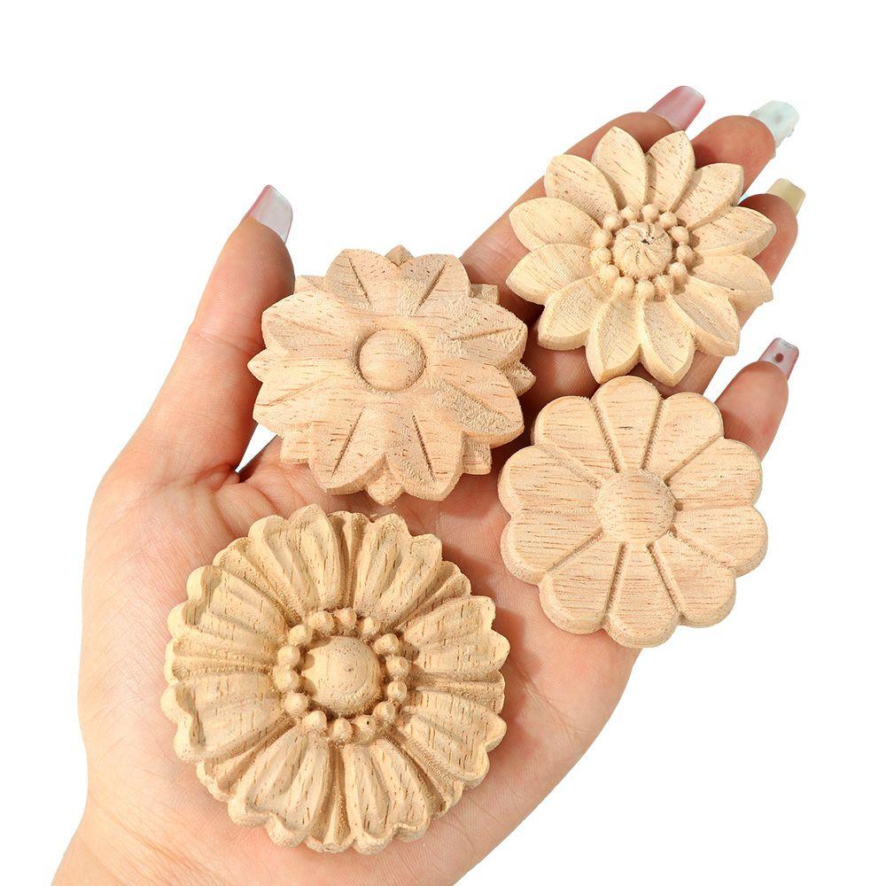 Украшение двери деревянные фигурки ремесла резьба по дереву декоративная деревянная резная угловая аппликация рамка