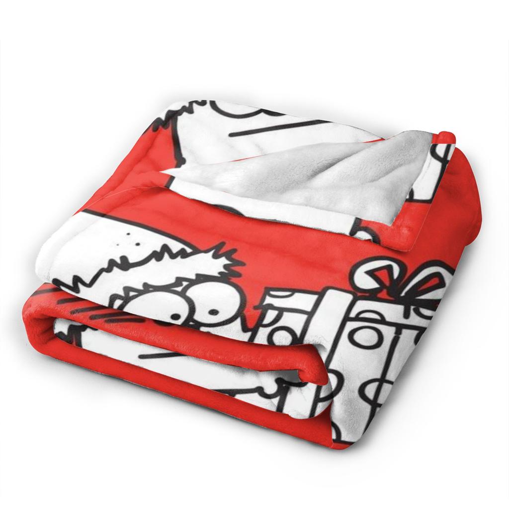 Comfort Simons cartoon Cat cats Blanket Stuff Room Decorative Throw Blankets Lightweight Fleece for Bedroom
