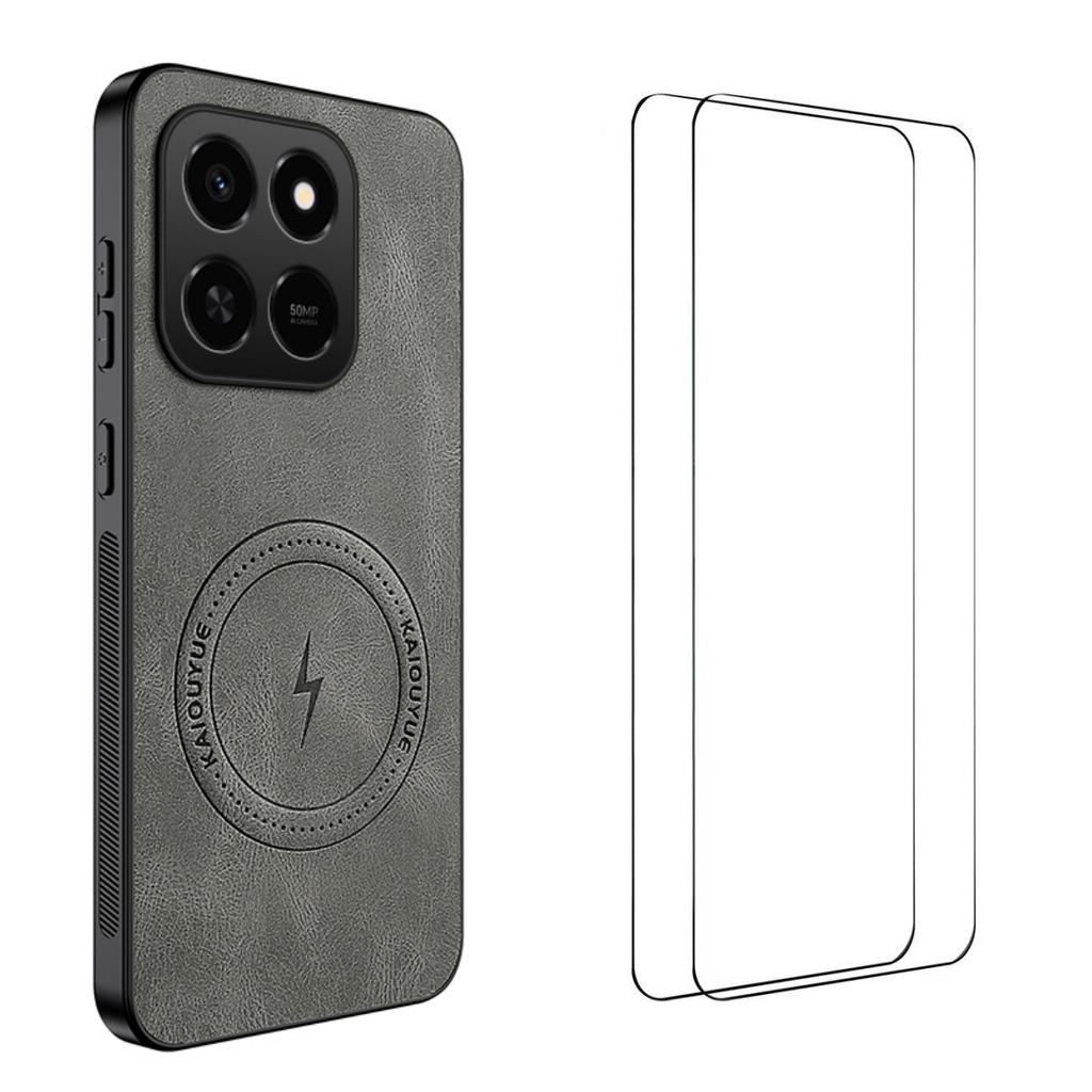 Для Honor X7d 4G/Honor 400 Smart Магнитный чехол WANLONFENG Серия SD PC TPU Чехол для телефона с 2 шт. защитной пленкой для экрана