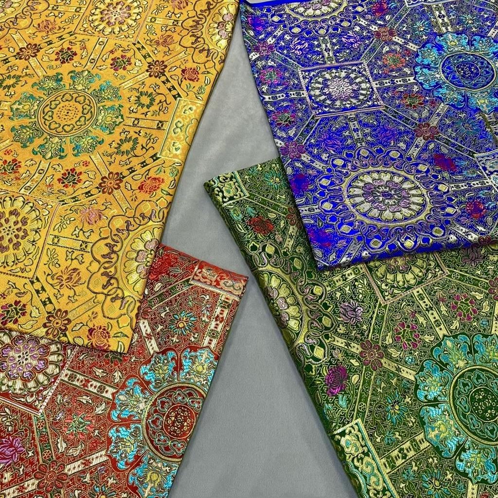 Жаккардовая парчовая ткань Дамаск Китайский стиль Ципао Монгольский халат Тибетский халат Буддийские костюмы Сделай сам Ручная работа