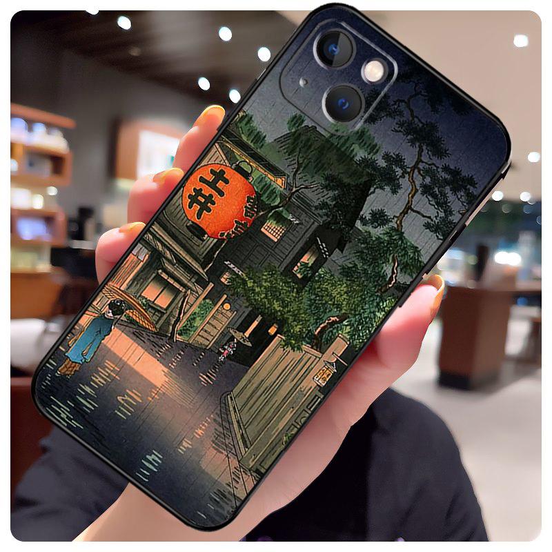 Японский чехол в стиле Укиё-э для iPhone 17 Pro Max 15 14 13 11 12 16 Pro Max mini 15 16 Plus 16e 17 Air Чехол для телефона