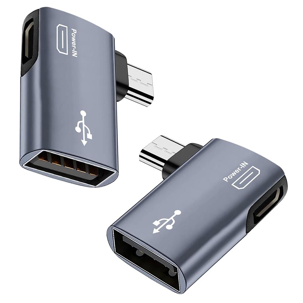 OTG-адаптер для Fire TV Stick, 90 градусов влево/вправо, с питанием, Micro USB на USB OTG-адаптер для Android-телефона, планшета