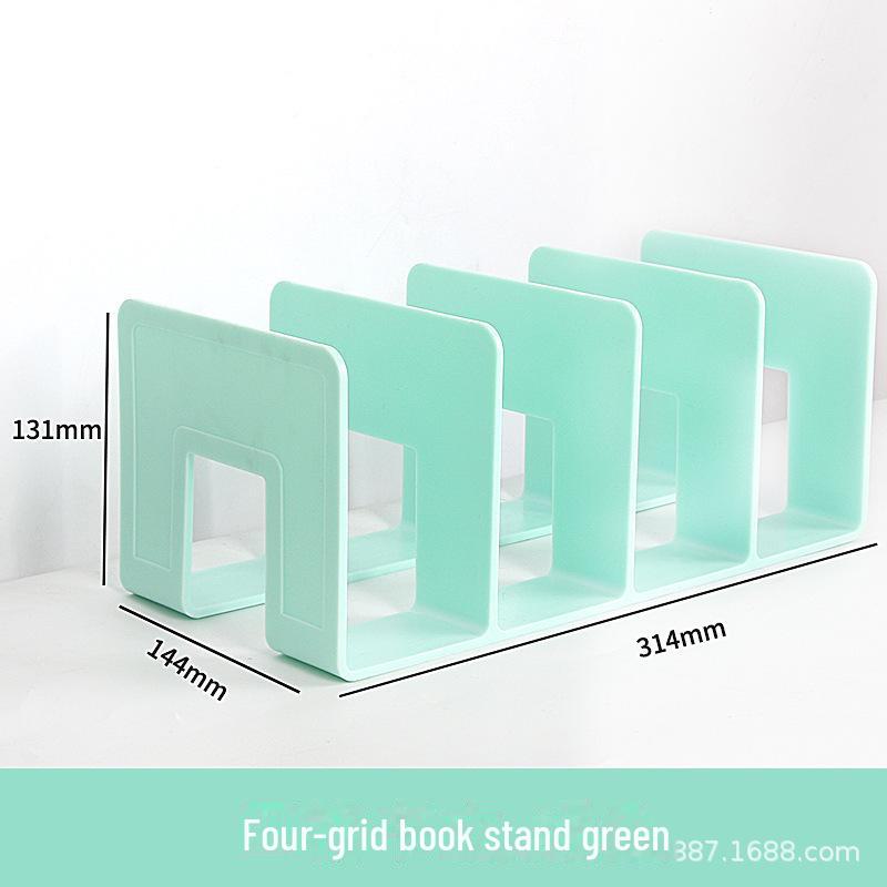 Книжная полка из разноцветного акрила с четырьмя колоннами: Прозрачная стойка для хранения офисных и студенческих настольных принадлежностей