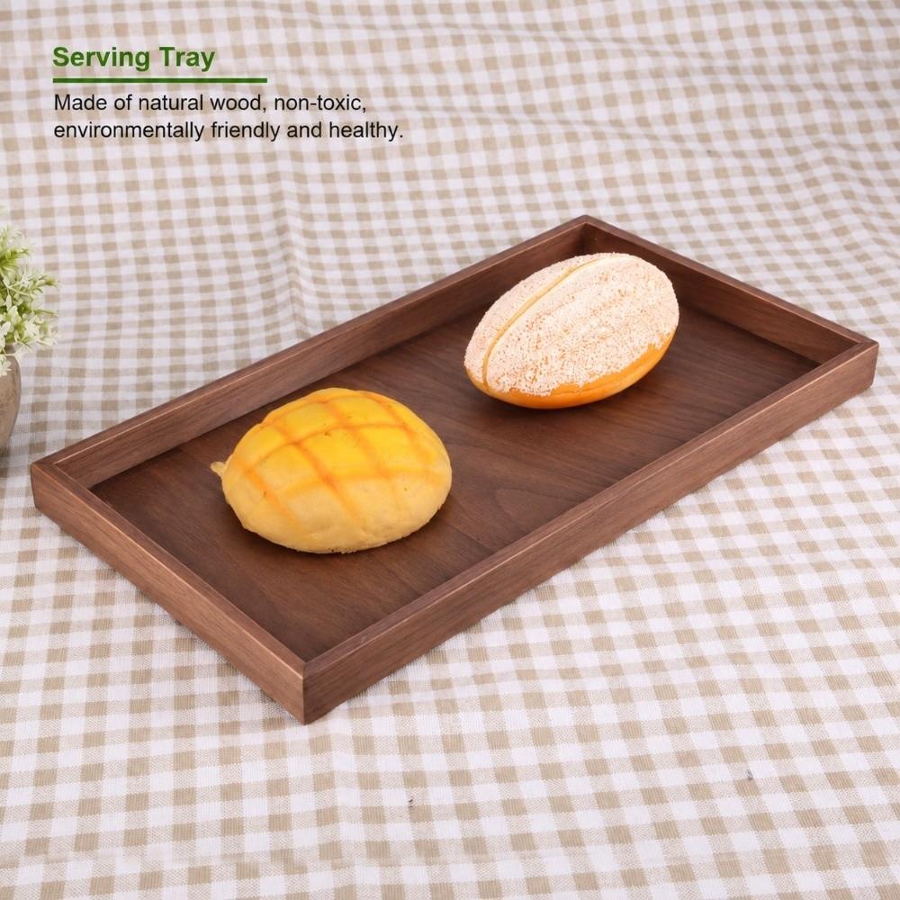 Rectangle Shape Serving Tray Smooth Polished Food Tray Practical Decorative Platter Kitchen Table