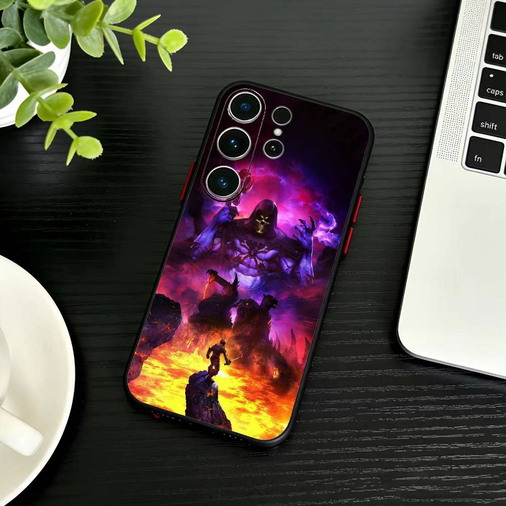 Чехол для телефона P-MOTU He-Man для Samsung S26, S25, S24, S23, S22, S21, S20, Ultra, Plus, FE Черный Мягкий чехол