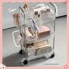 3Tier Clear Storage Cart with Wheels: Multifunctional Rolling Organizer for Home and Office, Ideal for Bedroom, Living Room