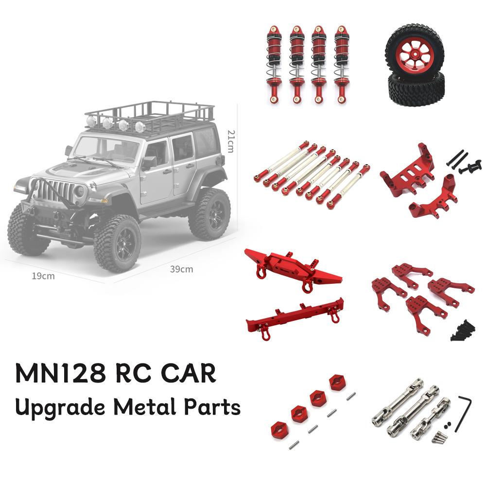 1/12 MN128 MN86 G500 Запчасти для RC Автомобиля Обновление Металлические Амортизаторы Передний и Задний Бамперы Шины